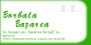 borbala bazarea business card